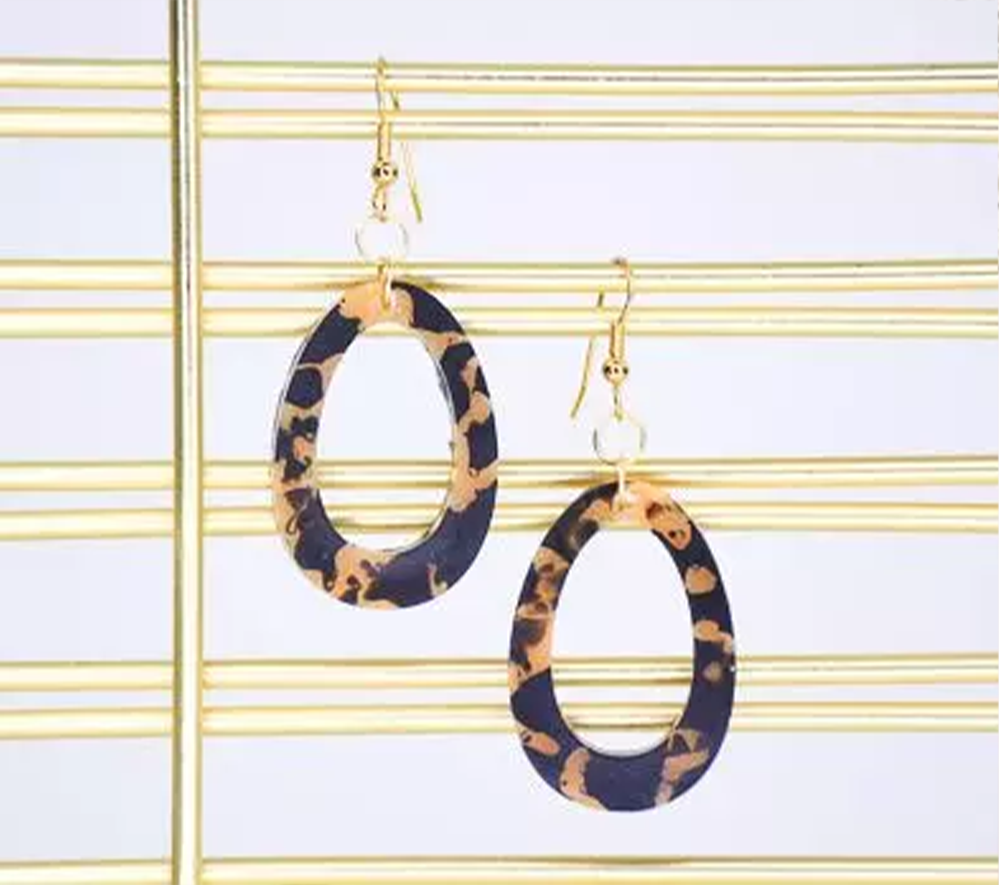 tortoiseshell liquid sculpey earrings