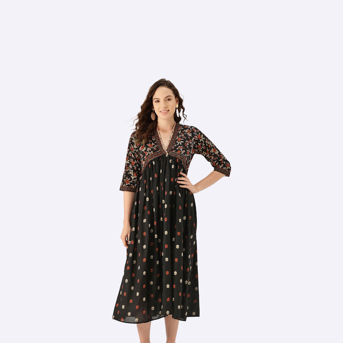 Black Printed Colorful