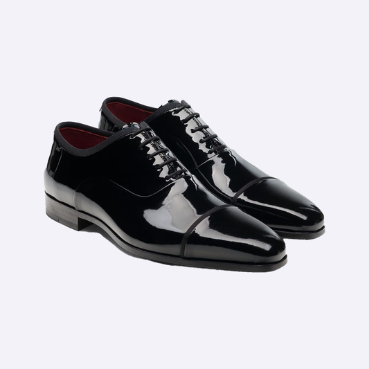 Black Solid Formal Derby Shoes